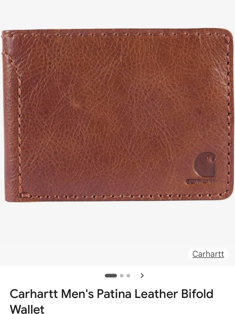 Carhartt Chestnut Brown Leather Key & Card Sleeve. Carhartt Patina wallet